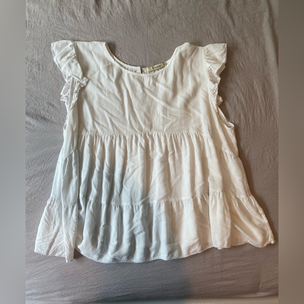 Cinnie white flowy blouse top